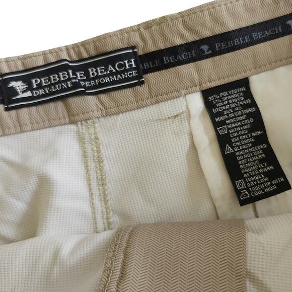 PEBBLE BEACH men's dry luxe performance golf shorts in plaza taupe Size 42 NEW - Picture 4 of 7